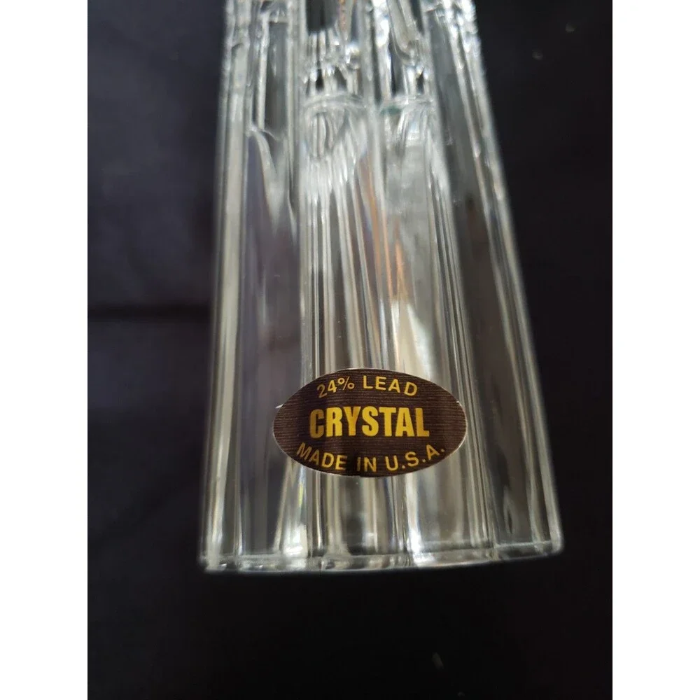 PartyLite 4” Delphi Pair Crystal Scalloped Taper Candle Holders-Scalloped